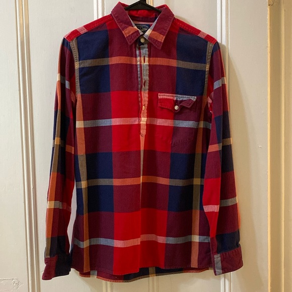 J. Crew Other - Men’s Vintage J.Crew Red & Navy Plaid Button Down Shirt Small EUC